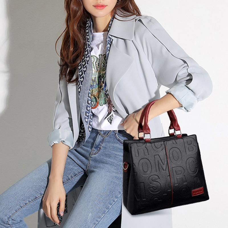 Bolso Bandolera Mujer Piel Sintética con Letras o Rosas - Gran Capacidad