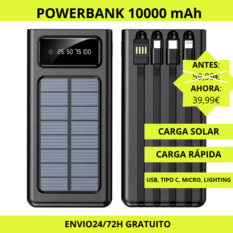 Powerbank con carga solar