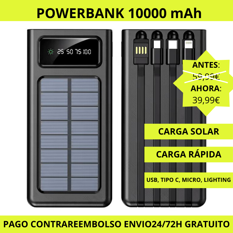 Powerbank con carga solar
