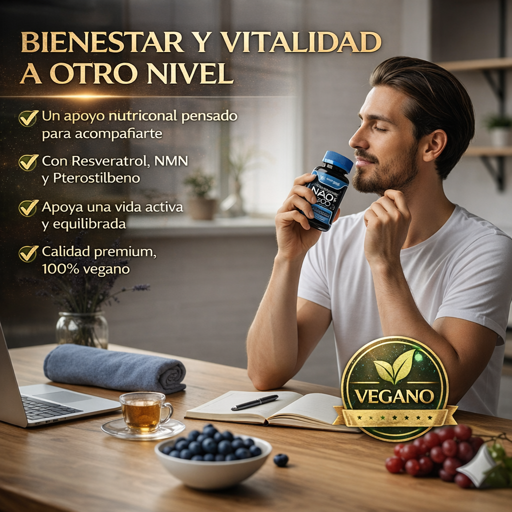 NAD+ Liposomal con Resveratrol - Suplemento Antienvejecimiento Premium - Clicksy.com