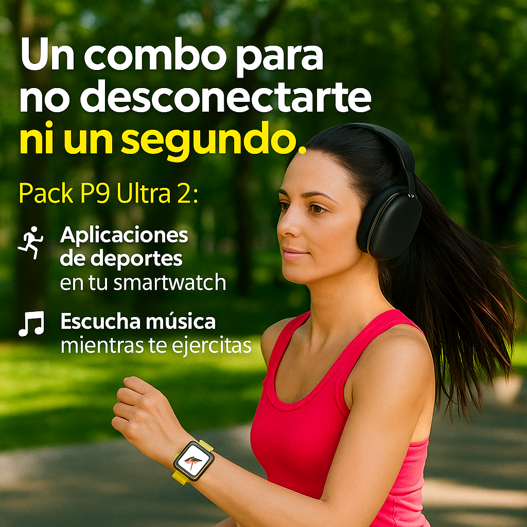 RELOJ SMART WATCH + AURICULARES DIADEMA
