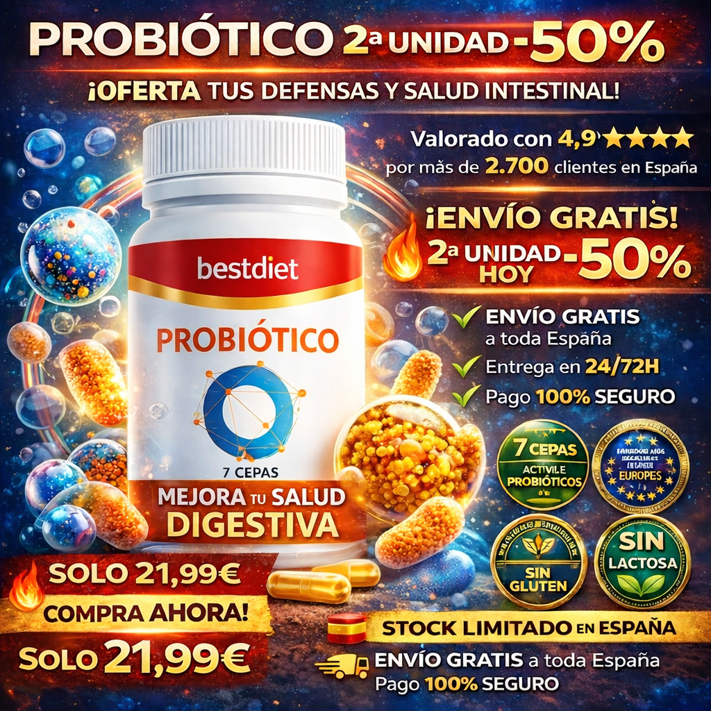 Probiótico 30 Cápsulas - Salud Digestiva e Inmunidad Natural - Clicksy.com
