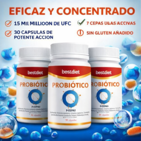 Probiótico 30 Cápsulas - Salud Digestiva e Inmunidad Natural - Clicksy.com