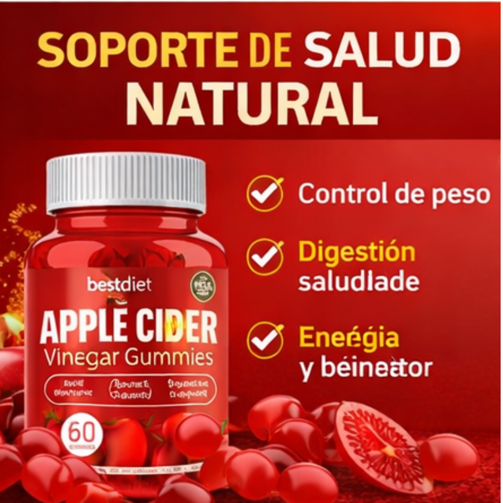 Gummies de Vinagre de Manzana 60 Unidades - Suplemento Natural - Clicksy.com