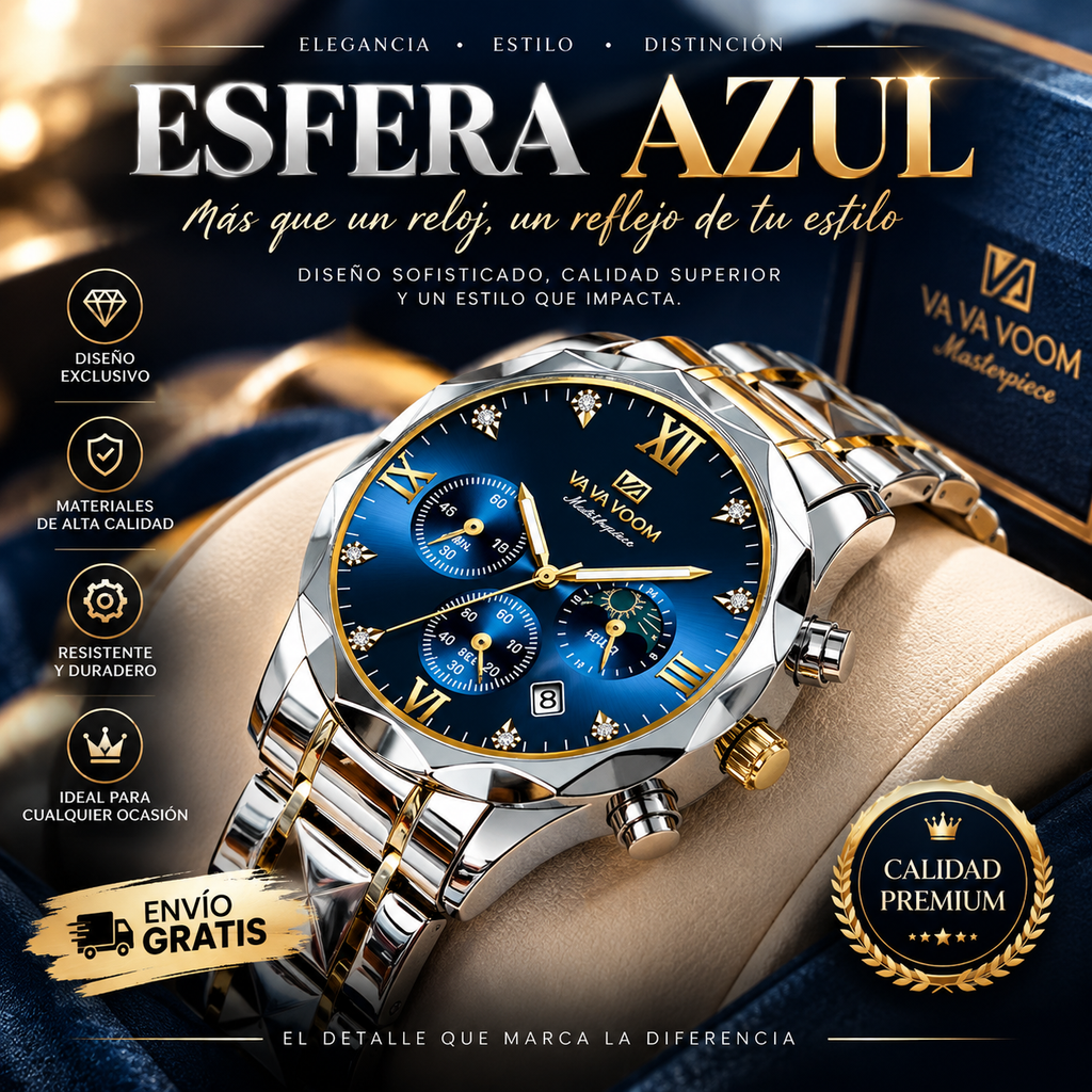 Reloj de Pulsera para Hombre Cronógrafo Luminoso Resistente al Agua Acero Inoxidable - Clicksy.com