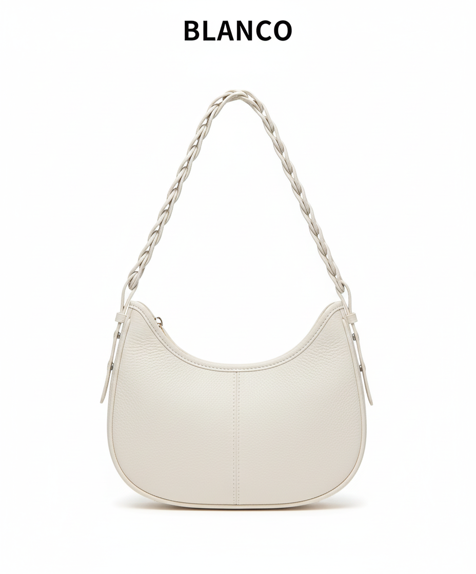 Bolso de Hombro Mujer Piel Vacuno - Gran Capacidad Estilo Concha Luna