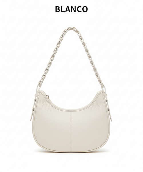 Bolso de Hombro Mujer Piel Vacuno - Gran Capacidad Estilo Concha Luna