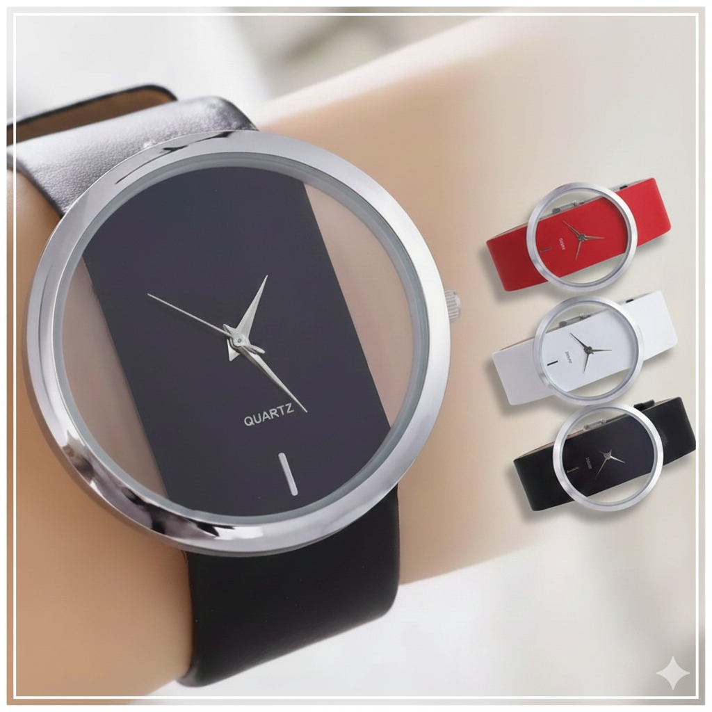 Reloj de Pulsera Transparente para Mujer - Diseño Hueco Minimalista