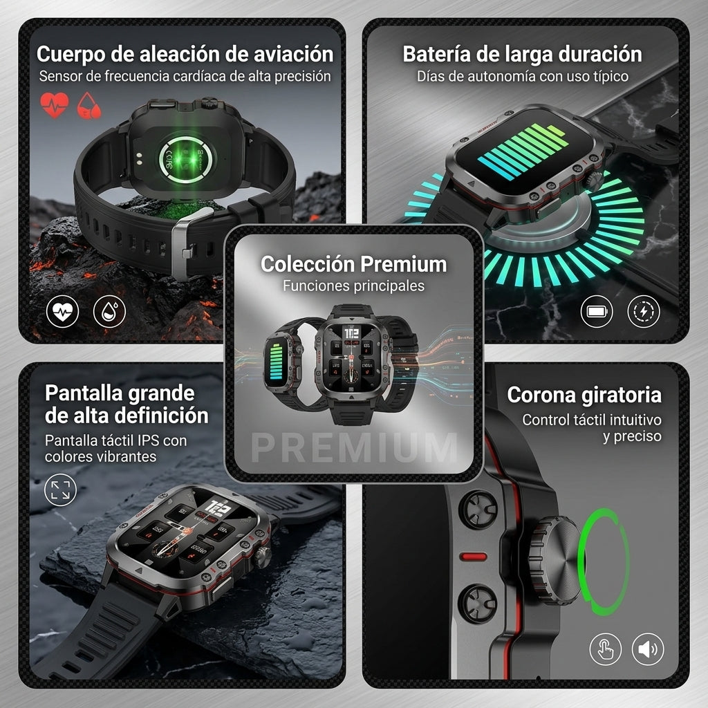 Reloj inteligente con llamadas Bluetooth y monitor de frecuencia cardíaca - Clicksy.com