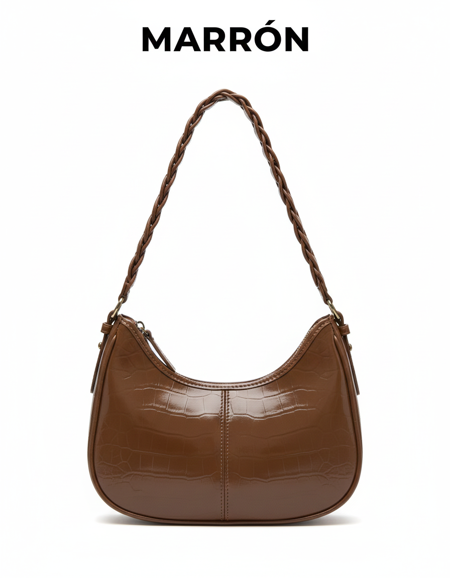 Bolso de Hombro Mujer Piel Vacuno - Gran Capacidad Estilo Concha Luna