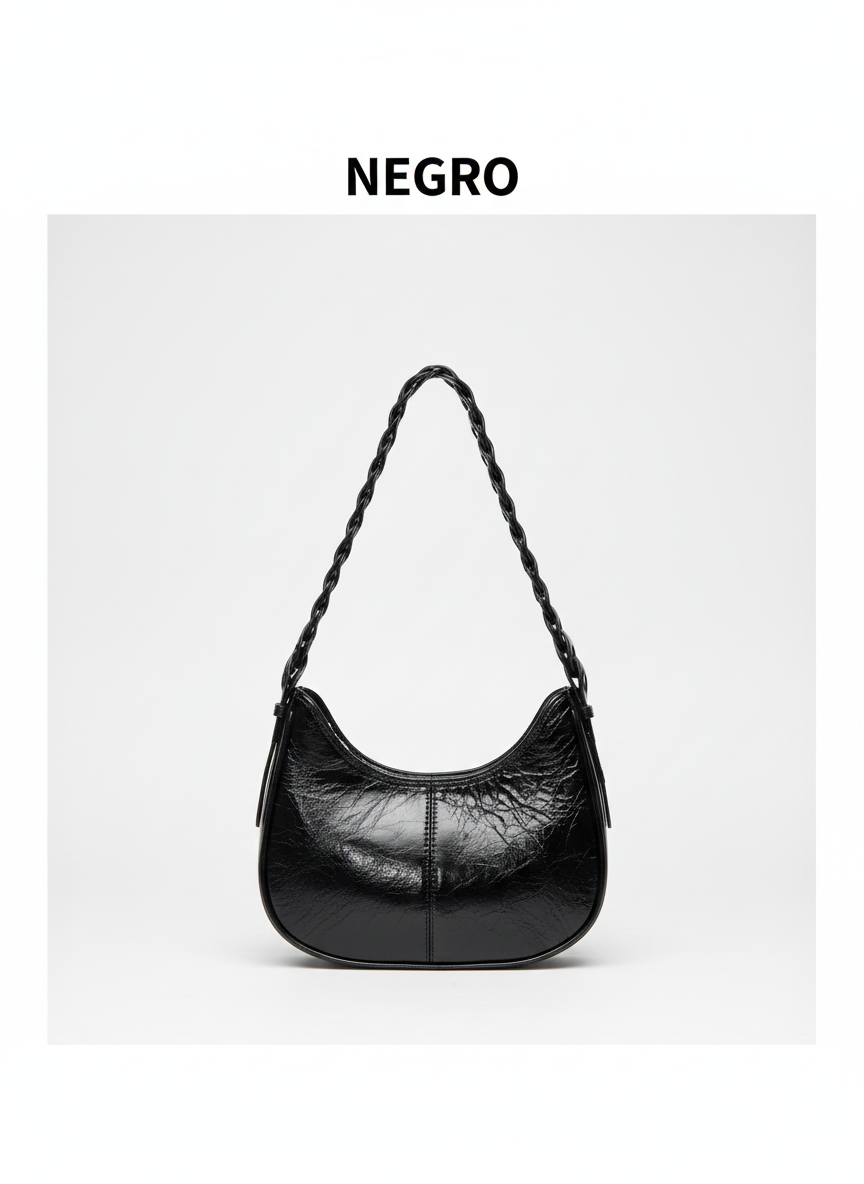 Bolso de Hombro Mujer Piel Vacuno - Gran Capacidad Estilo Concha Luna
