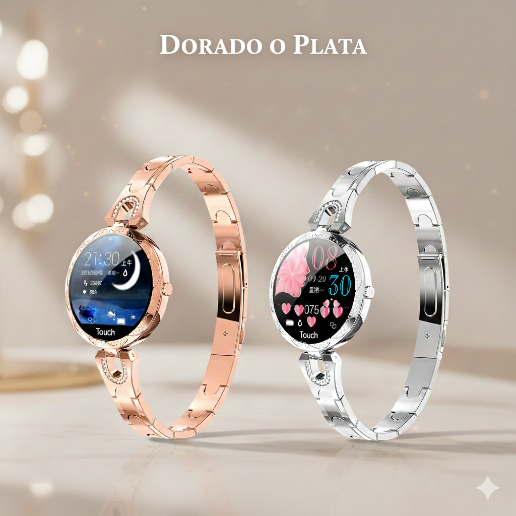 Smartwatch Mujer Deportivo Resistente Agua - Monitor Ritmo Cardíaco