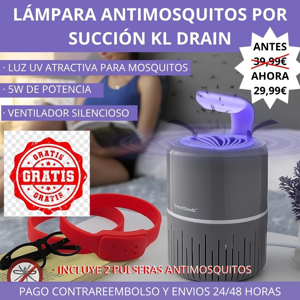 Lámpara Antimosquitos por Succión KL Drain InnovaGoods