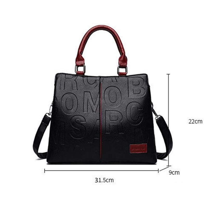 Bolso Bandolera Mujer Piel Sintética con Letras o Rosas - Gran Capacidad